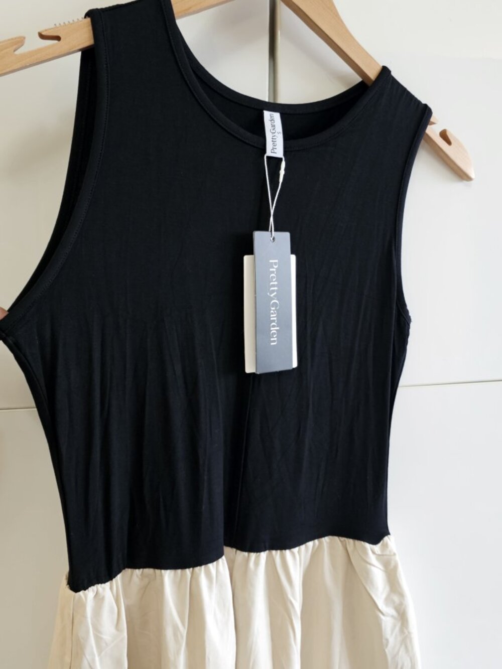 New Oatmeal & Black Contrast Bodice Midi Dress - Picture 11 of 11